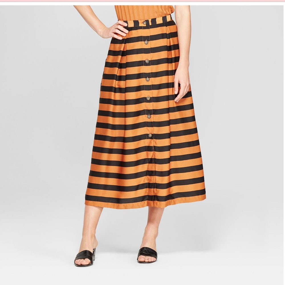 Button Front Full Skirt